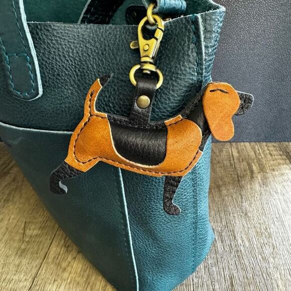 DAKOTA Leather Purse Charm FAST SHIP Portland Leather Dog Lover Kira - Picture 1 of 3